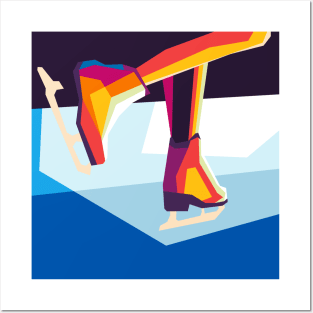 ice skating wpap Posters and Art